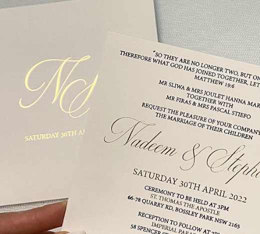 BLACK & GOLD SQUARE FOILED INVITES